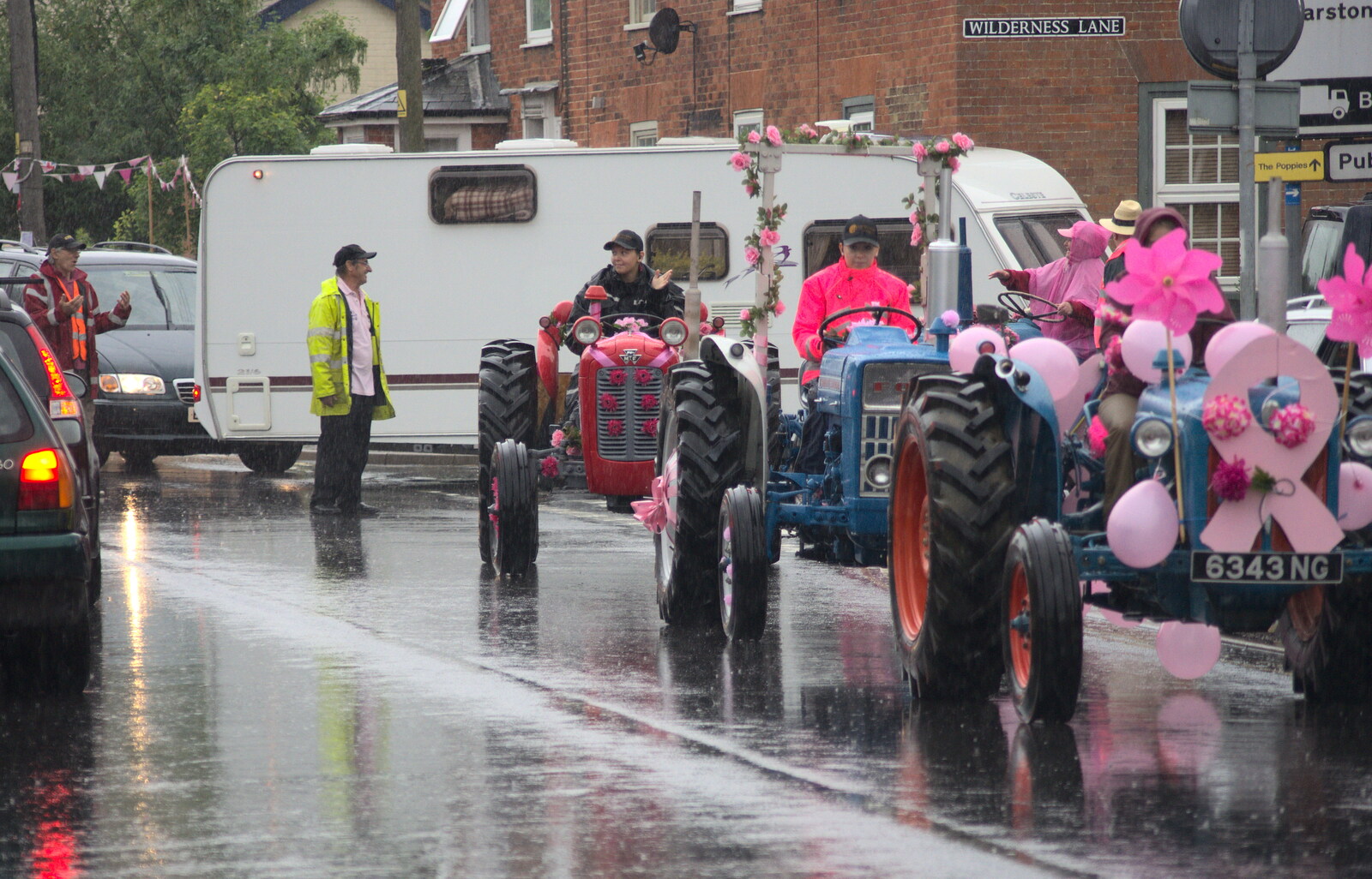 It's still lashing rain from The Pink Ladies Tractor Run, Harleston and Gawdy Park, Norfolk - 5th July 2015