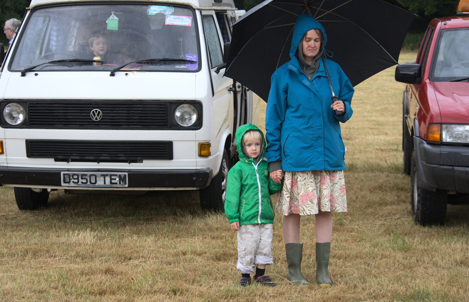 Harry and Isobel (and Fred in the van) from The Pink Ladies Tractor Run, Harleston and Gawdy Park, Norfolk - 5th July 2015