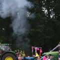 An environmentally-friendly tractor fires up, The Pink Ladies Tractor Run, Harleston and Gawdy Park, Norfolk - 5th July 2015