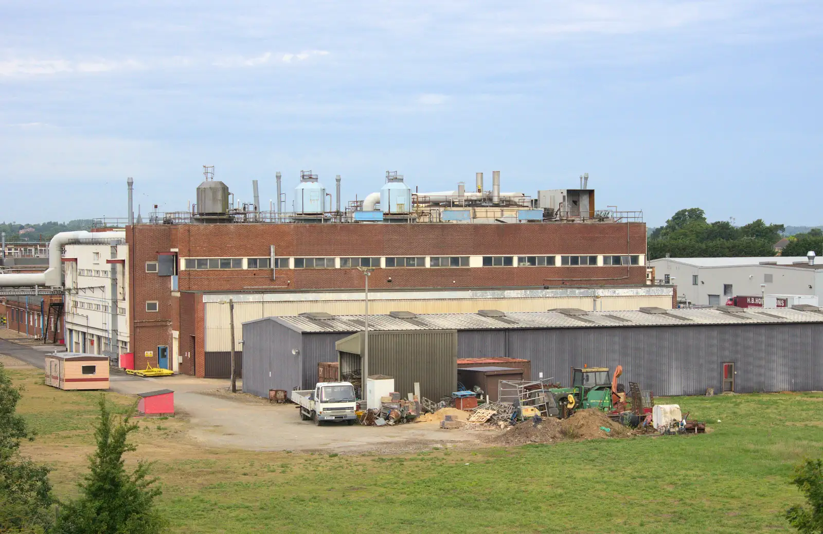 Possible still-working factory at Brantham, from It's a SwiftKey Knockout, Richmond Rugby Club, Richmond, Surrey - 7th July 2015