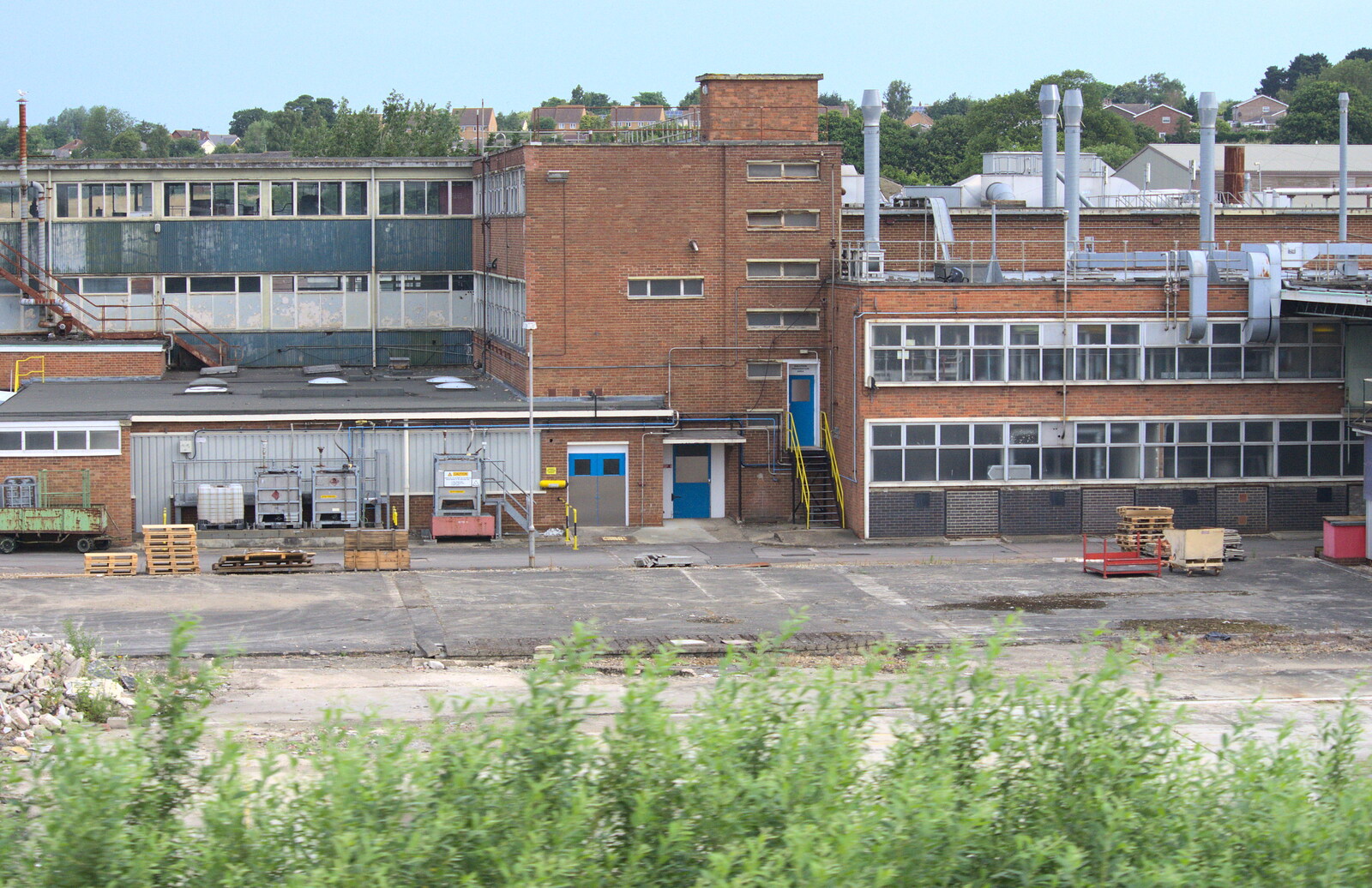Derelict offices and factory from It's a SwiftKey Knockout, Richmond Rugby Club, Richmond, Surrey - 7th July 2015