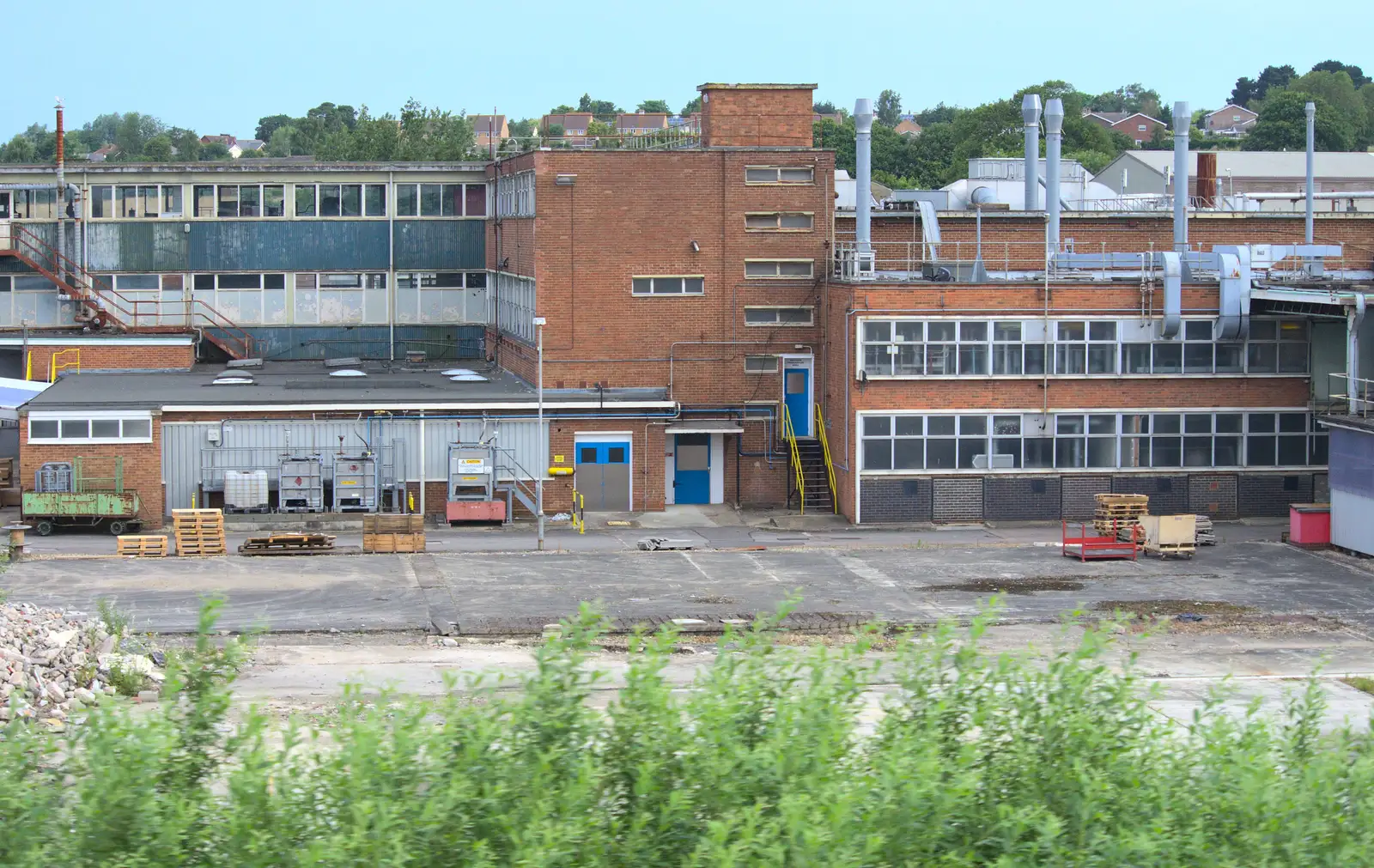 Derelict offices and factory, from It's a SwiftKey Knockout, Richmond Rugby Club, Richmond, Surrey - 7th July 2015