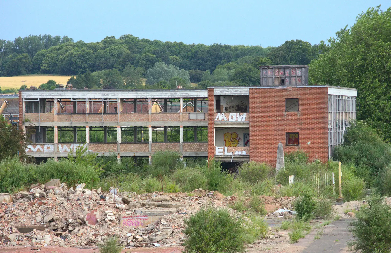 A shell of an office block, from It's a SwiftKey Knockout, Richmond Rugby Club, Richmond, Surrey - 7th July 2015