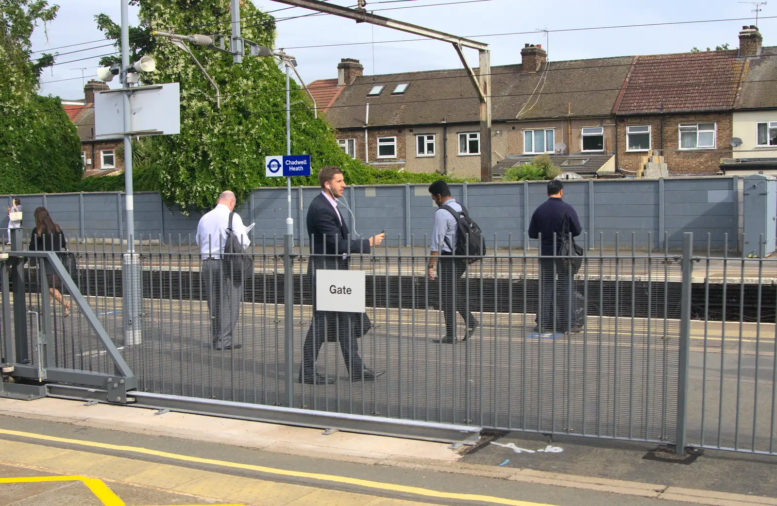 Commuters at Chadwell Heath, from It's a SwiftKey Knockout, Richmond Rugby Club, Richmond, Surrey - 7th July 2015