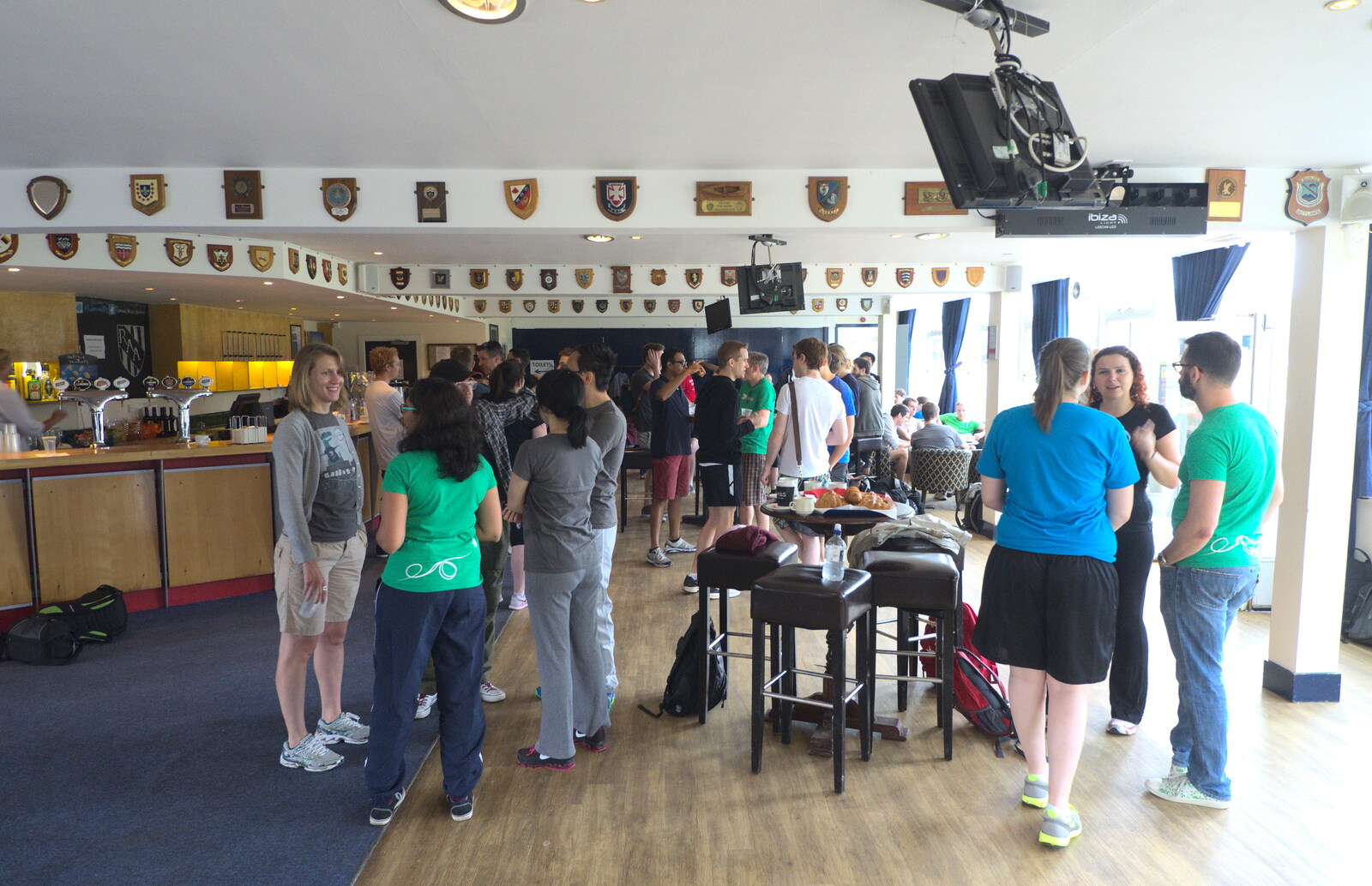 Conversation in the Rugby Club bar from It's a SwiftKey Knockout, Richmond Rugby Club, Richmond, Surrey - 7th July 2015