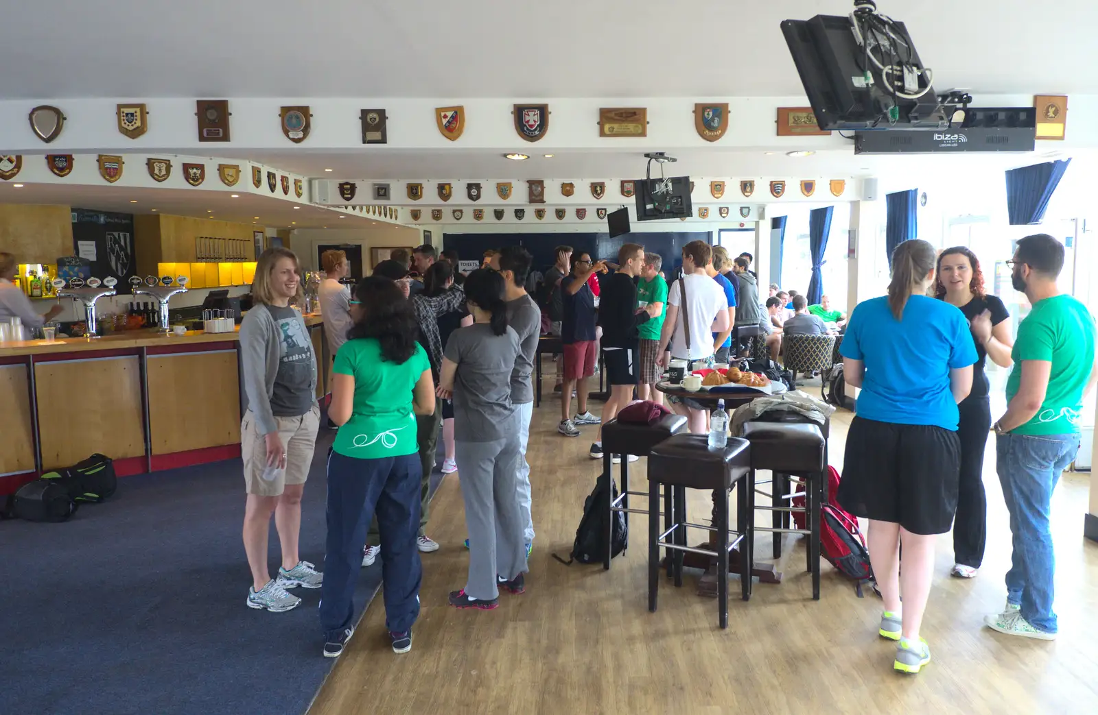 Conversation in the Rugby Club bar, from It's a SwiftKey Knockout, Richmond Rugby Club, Richmond, Surrey - 7th July 2015