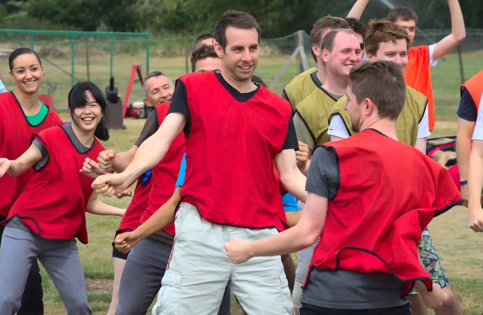 Ben leads some funky warm-up moves, from It's a SwiftKey Knockout, Richmond Rugby Club, Richmond, Surrey - 7th July 2015