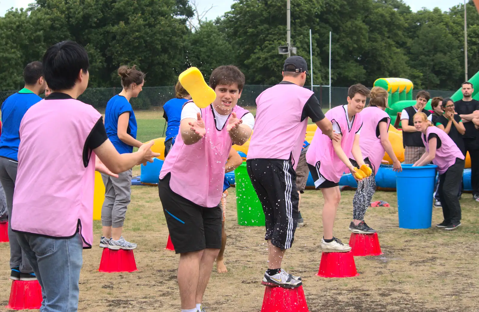 Sponges and water fling around, from It's a SwiftKey Knockout, Richmond Rugby Club, Richmond, Surrey - 7th July 2015