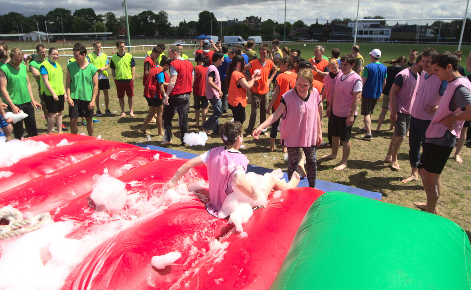 More sliding in foam from It's a SwiftKey Knockout, Richmond Rugby Club, Richmond, Surrey - 7th July 2015