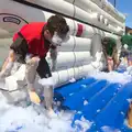 Adam exits, covered in foam, It's a SwiftKey Knockout, Richmond Rugby Club, Richmond, Surrey - 7th July 2015