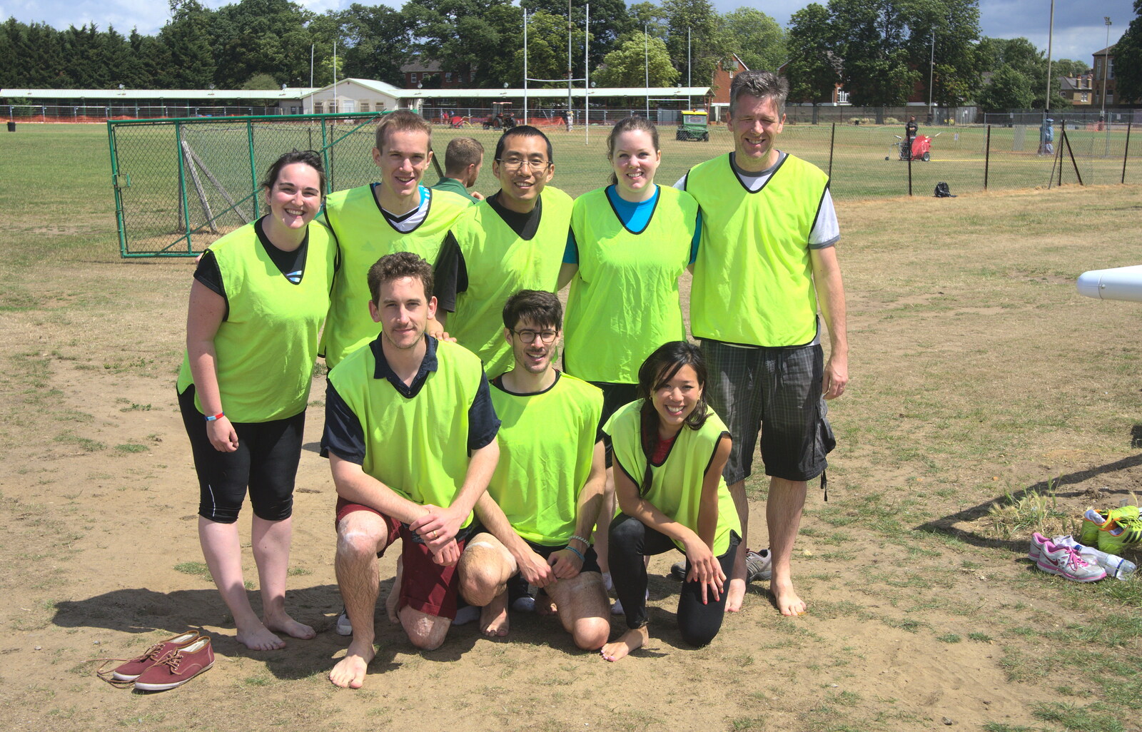Yellow Team group photo from It's a SwiftKey Knockout, Richmond Rugby Club, Richmond, Surrey - 7th July 2015