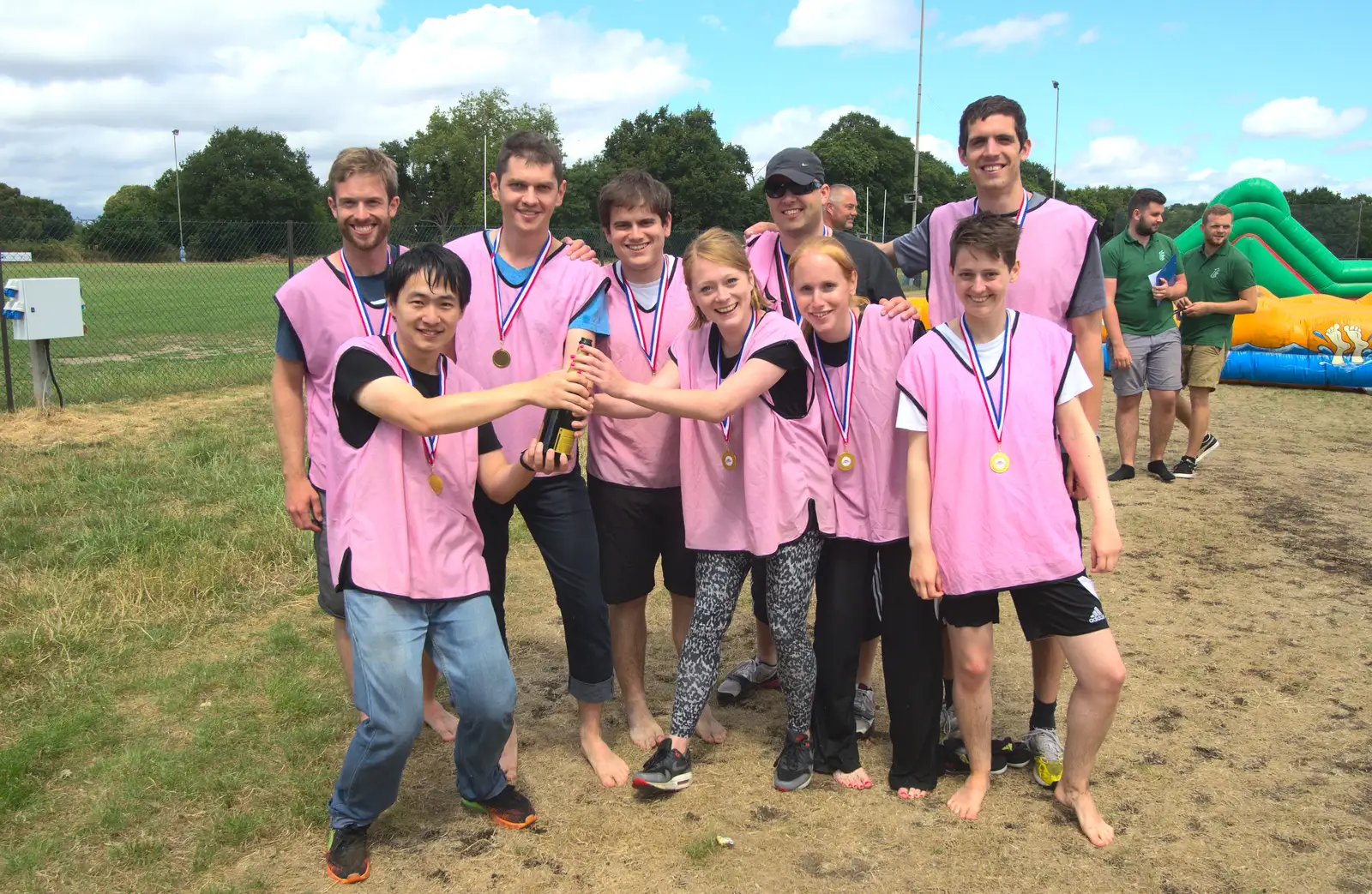 Pink Team photo, from It's a SwiftKey Knockout, Richmond Rugby Club, Richmond, Surrey - 7th July 2015