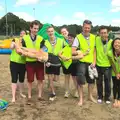 Thomas is held up by the yellow team, It's a SwiftKey Knockout, Richmond Rugby Club, Richmond, Surrey - 7th July 2015