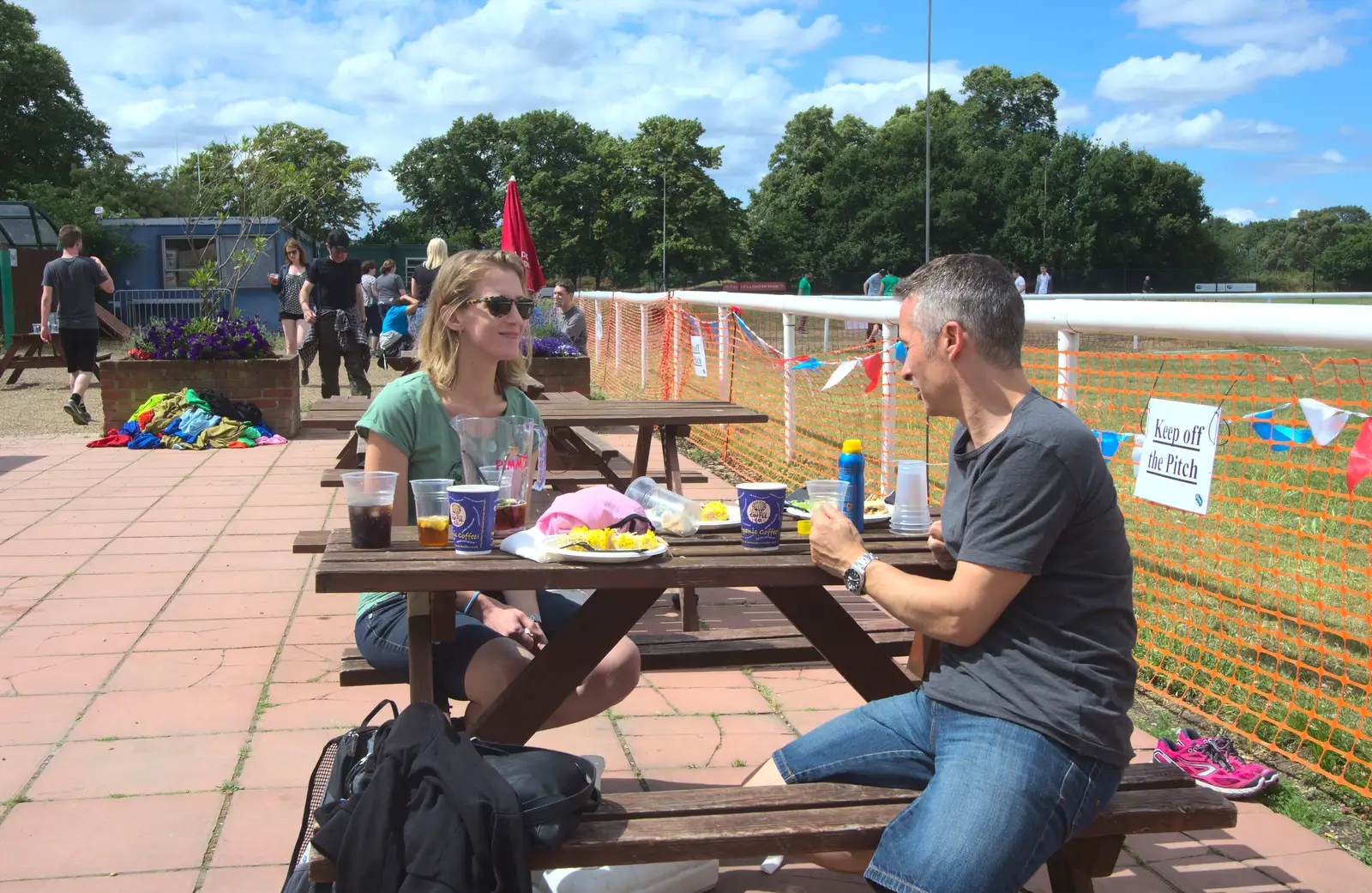 Caroline and Nick discuss the events of the day, from It's a SwiftKey Knockout, Richmond Rugby Club, Richmond, Surrey - 7th July 2015