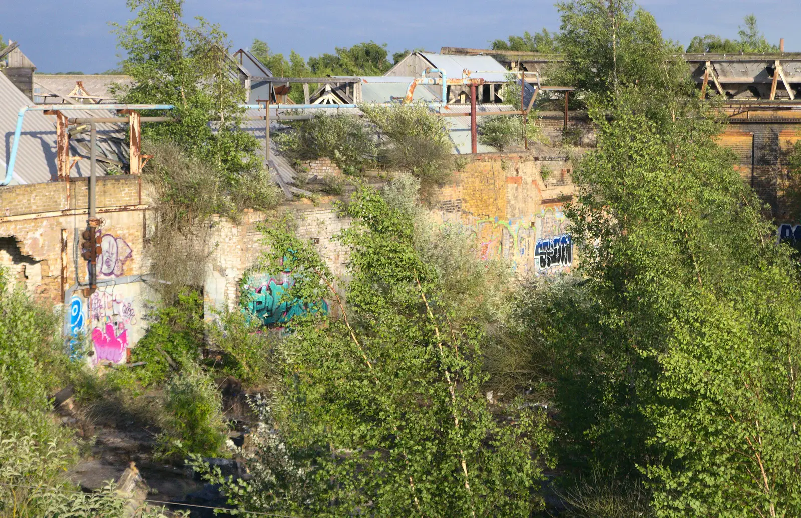 Derelict buildings at Brantham, from It's a SwiftKey Knockout, Richmond Rugby Club, Richmond, Surrey - 7th July 2015