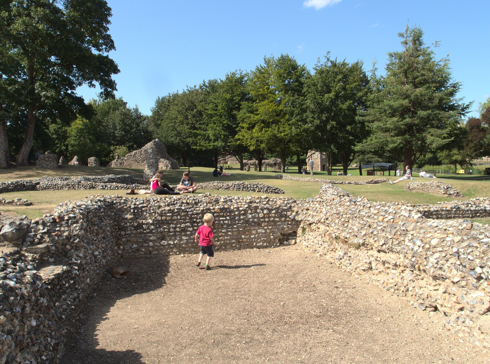 Harry runs around the ruins of the old Abbey from The BBs at Bacton, and Abbey Gardens, Bury St. Edmunds, Suffolk - 19th July 2015