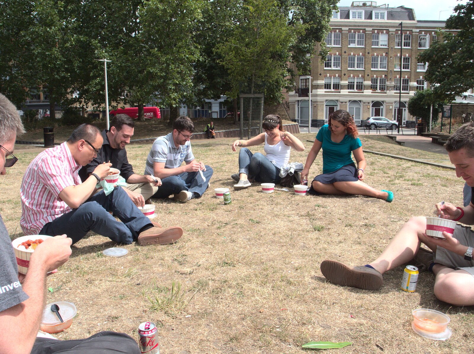 Lunch in Mint Street Park, Southwark from Soph the Roph's Birthday and The BBs at Pulham, Norfolk - 22nd July 2015