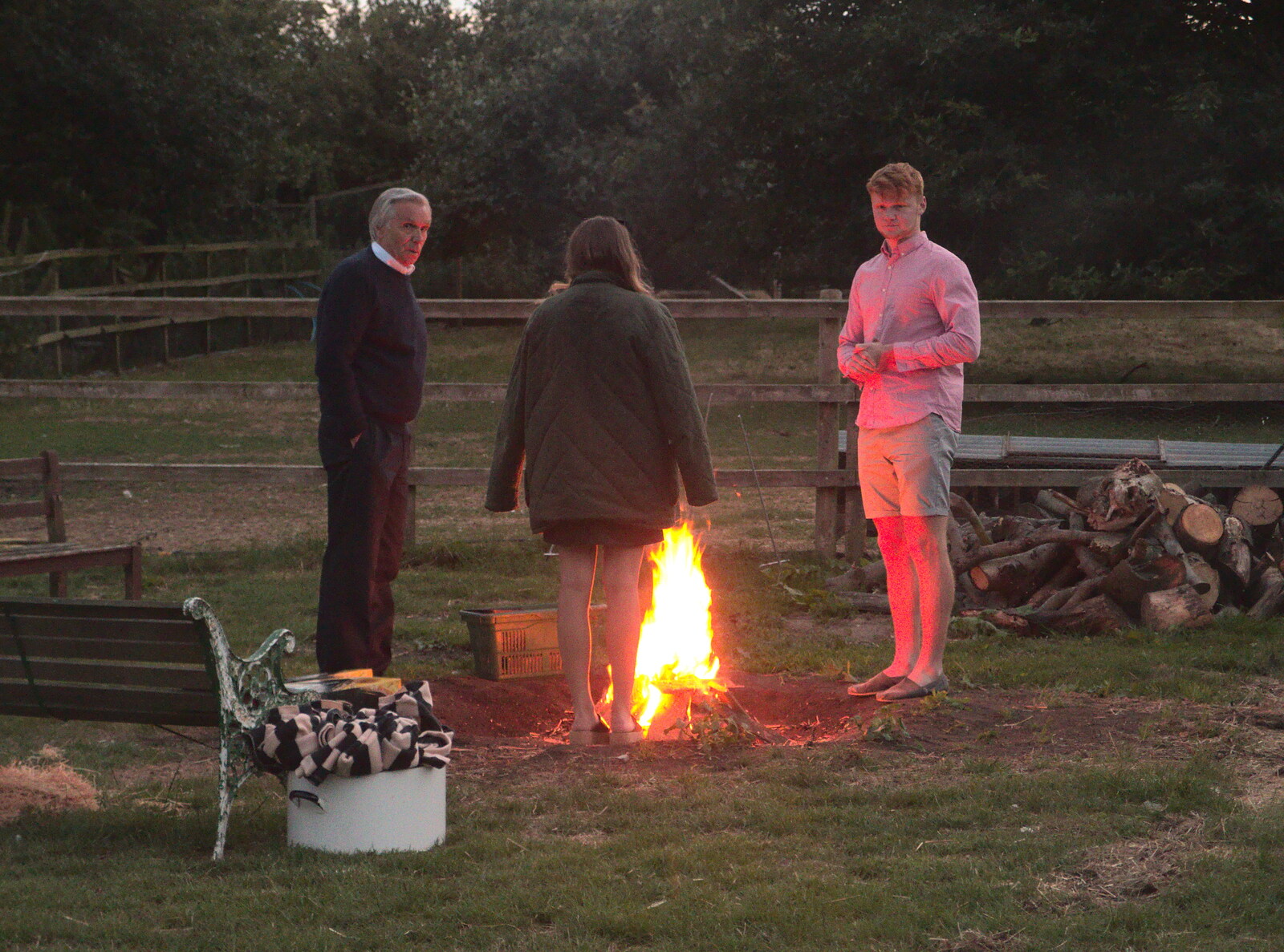 There's a fire going, too far to heat the band up from Soph the Roph's Birthday and The BBs at Pulham, Norfolk - 22nd July 2015
