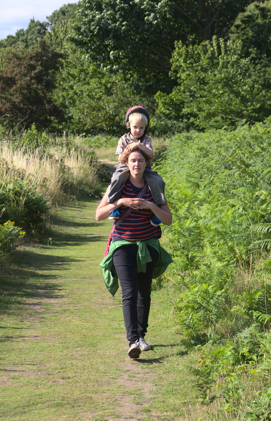 Harry gets a piggy back from The Archaeology of Dunwich: A Camping Trip, Dunwich, Suffolk - 1st August 2015