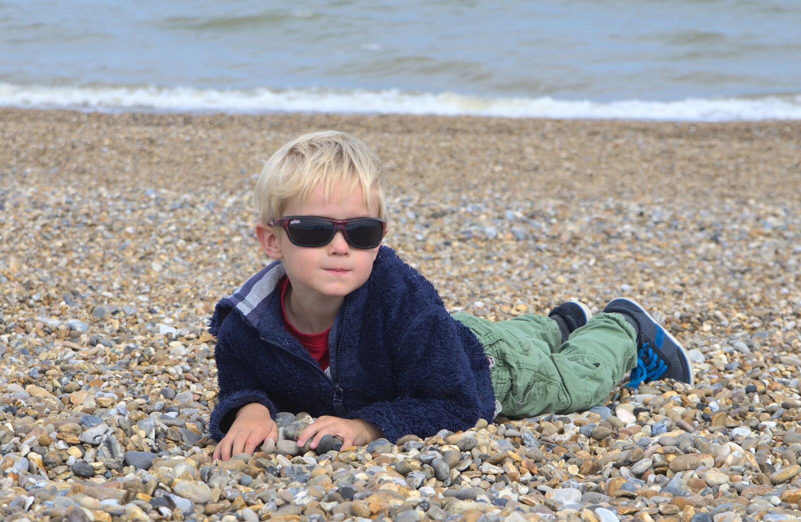 Harry poses on the beach from The Archaeology of Dunwich: A Camping Trip, Dunwich, Suffolk - 1st August 2015