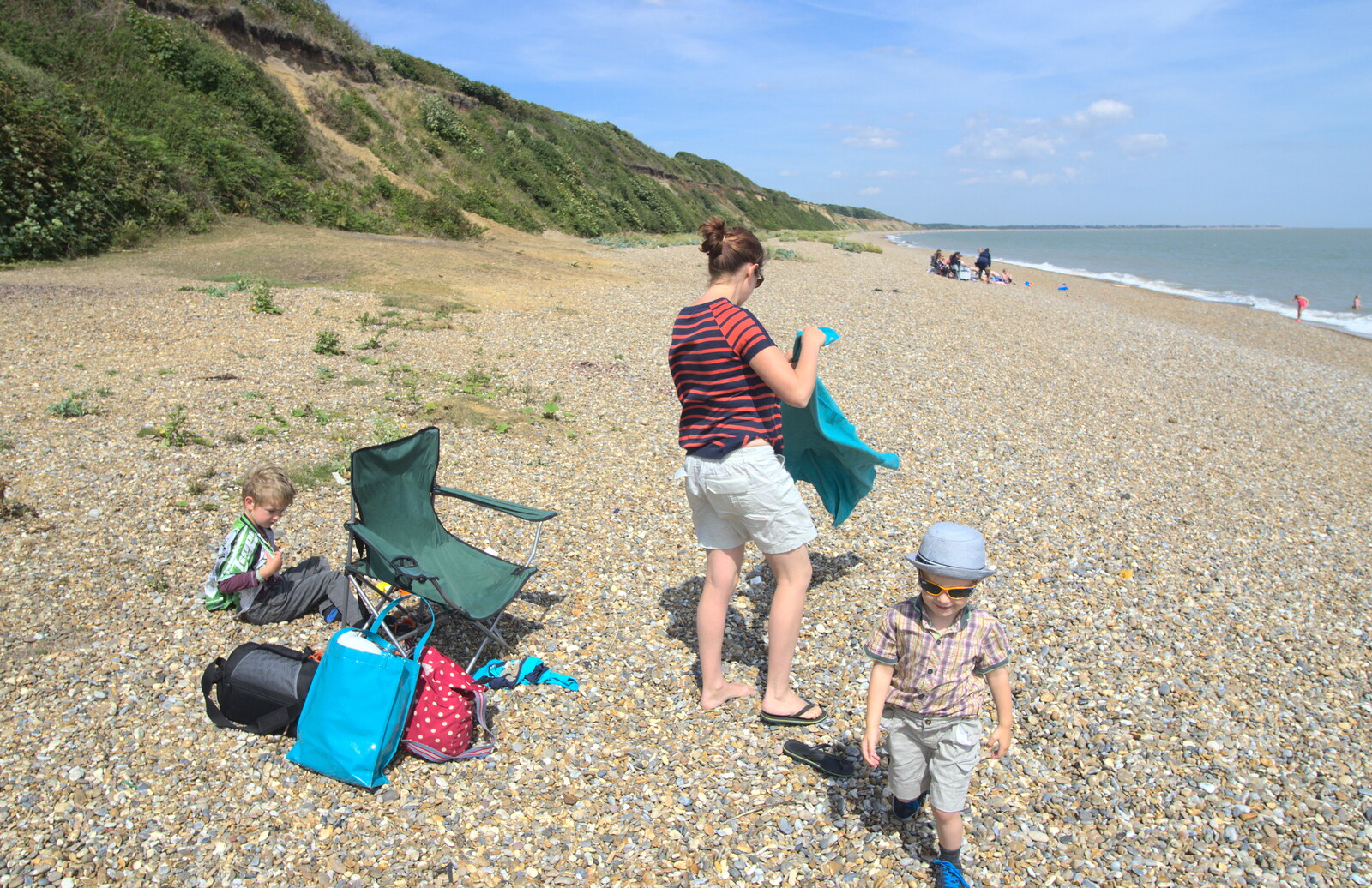 The gang on the beach from The Archaeology of Dunwich: A Camping Trip, Dunwich, Suffolk - 1st August 2015