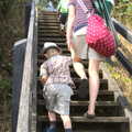 Harry and Isobel stump up the cliff steps, The Archaeology of Dunwich: A Camping Trip, Dunwich, Suffolk - 1st August 2015