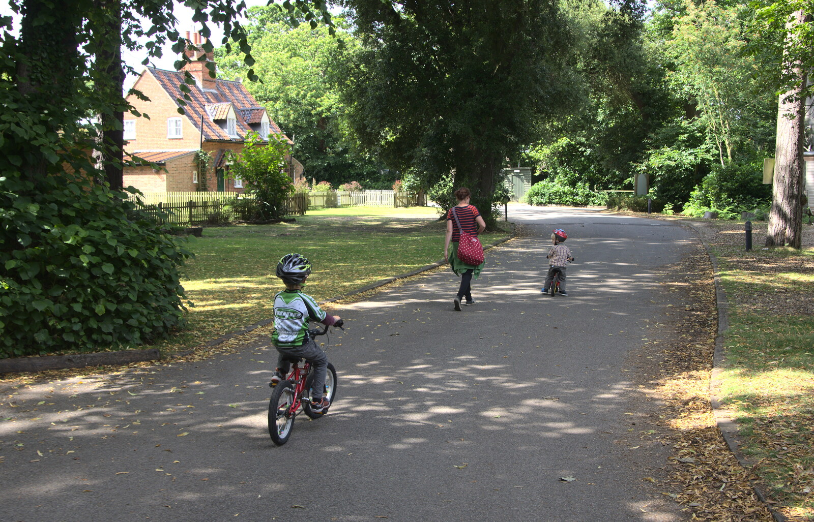 The boys head off on a bike ride from The Archaeology of Dunwich: A Camping Trip, Dunwich, Suffolk - 1st August 2015