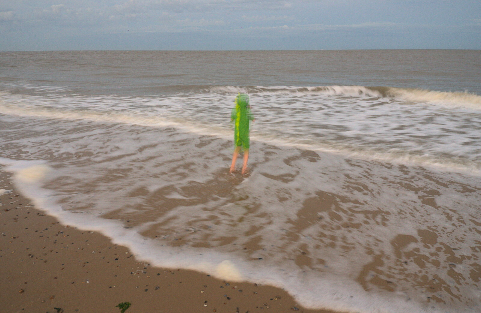 Fred in the sea from The Danger of Trees: A Camping (Mis)adventure - Southwold, Suffolk - 3rd August 2015