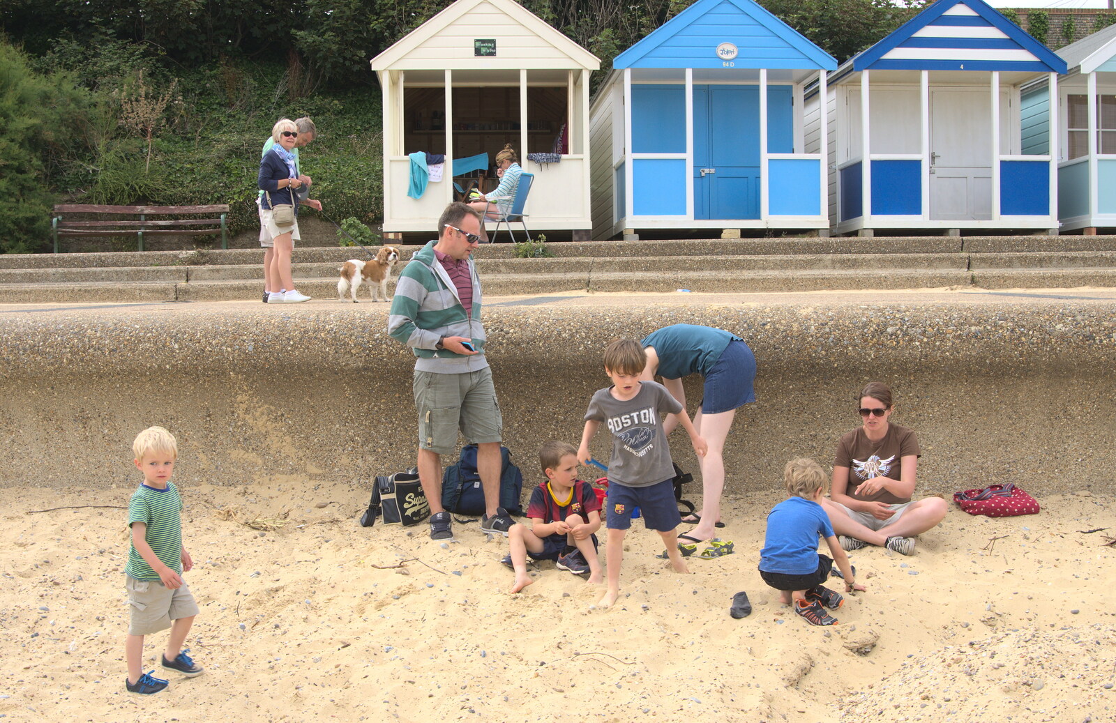 The boys get ready to play in the sea from The Danger of Trees: A Camping (Mis)adventure - Southwold, Suffolk - 3rd August 2015