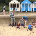 The boys get ready to play in the sea, The Danger of Trees: A Camping (Mis)adventure - Southwold, Suffolk - 3rd August 2015