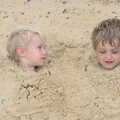 Harry and Fred are just heads in the sand, The Danger of Trees: A Camping (Mis)adventure - Southwold, Suffolk - 3rd August 2015