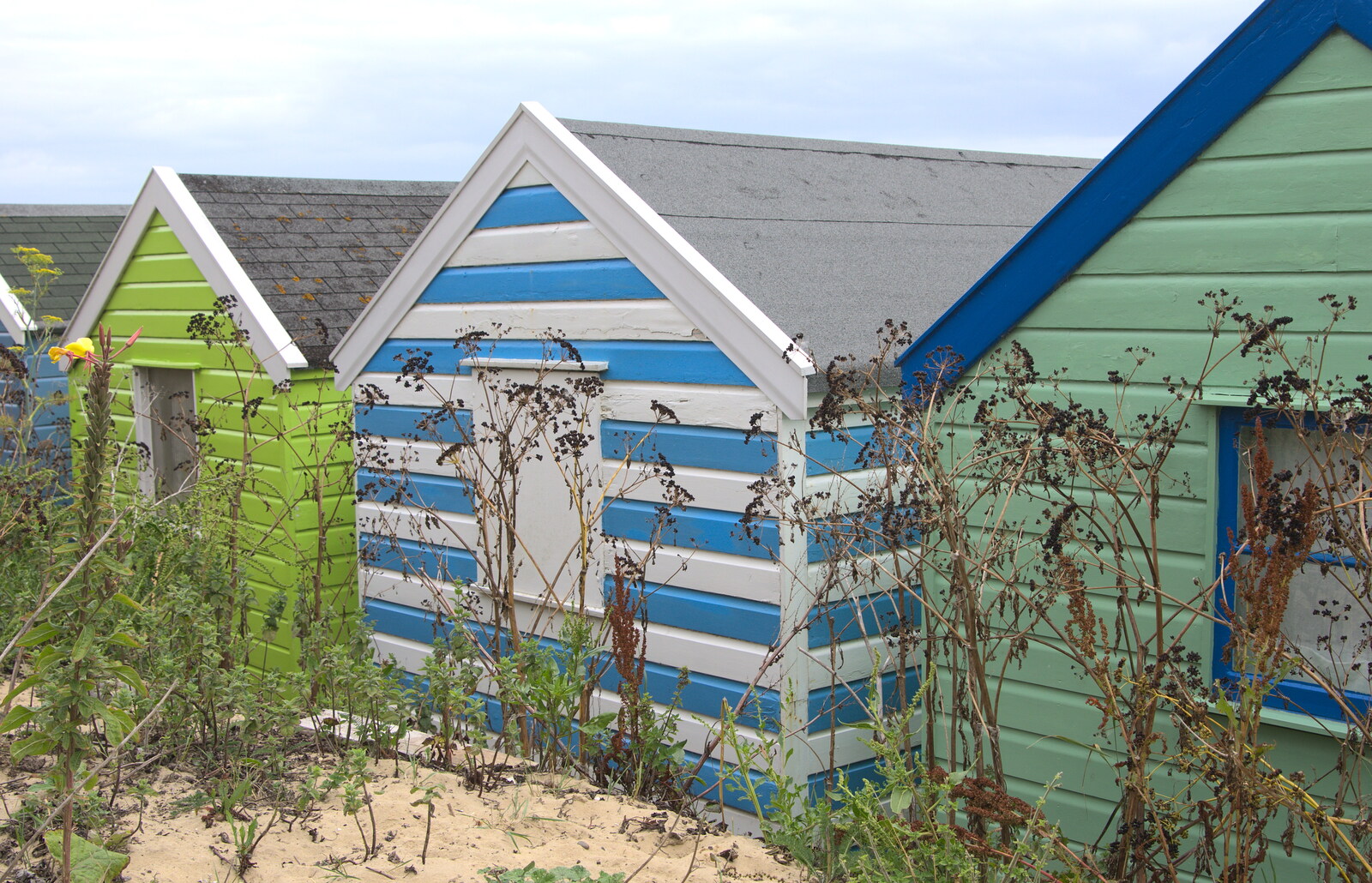 Stripey beach hut from The Danger of Trees: A Camping (Mis)adventure - Southwold, Suffolk - 3rd August 2015