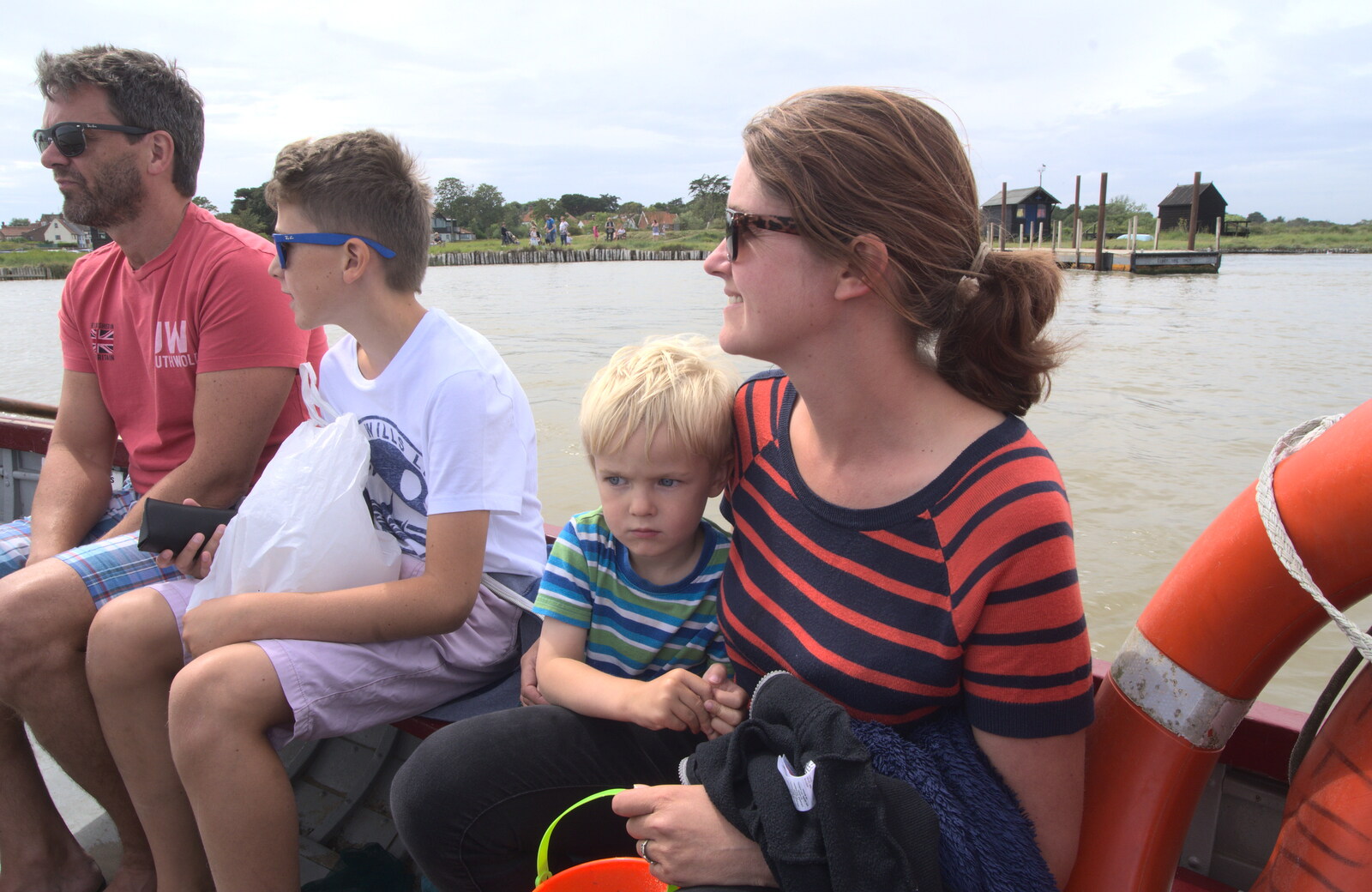 Harry doesn't look too keen on the ferry from The Danger of Trees: A Camping (Mis)adventure - Southwold, Suffolk - 3rd August 2015