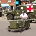 A curious motor-tricycle trundles around, A 1940's Takeover, Eye, Suffolk - 8th August 2015