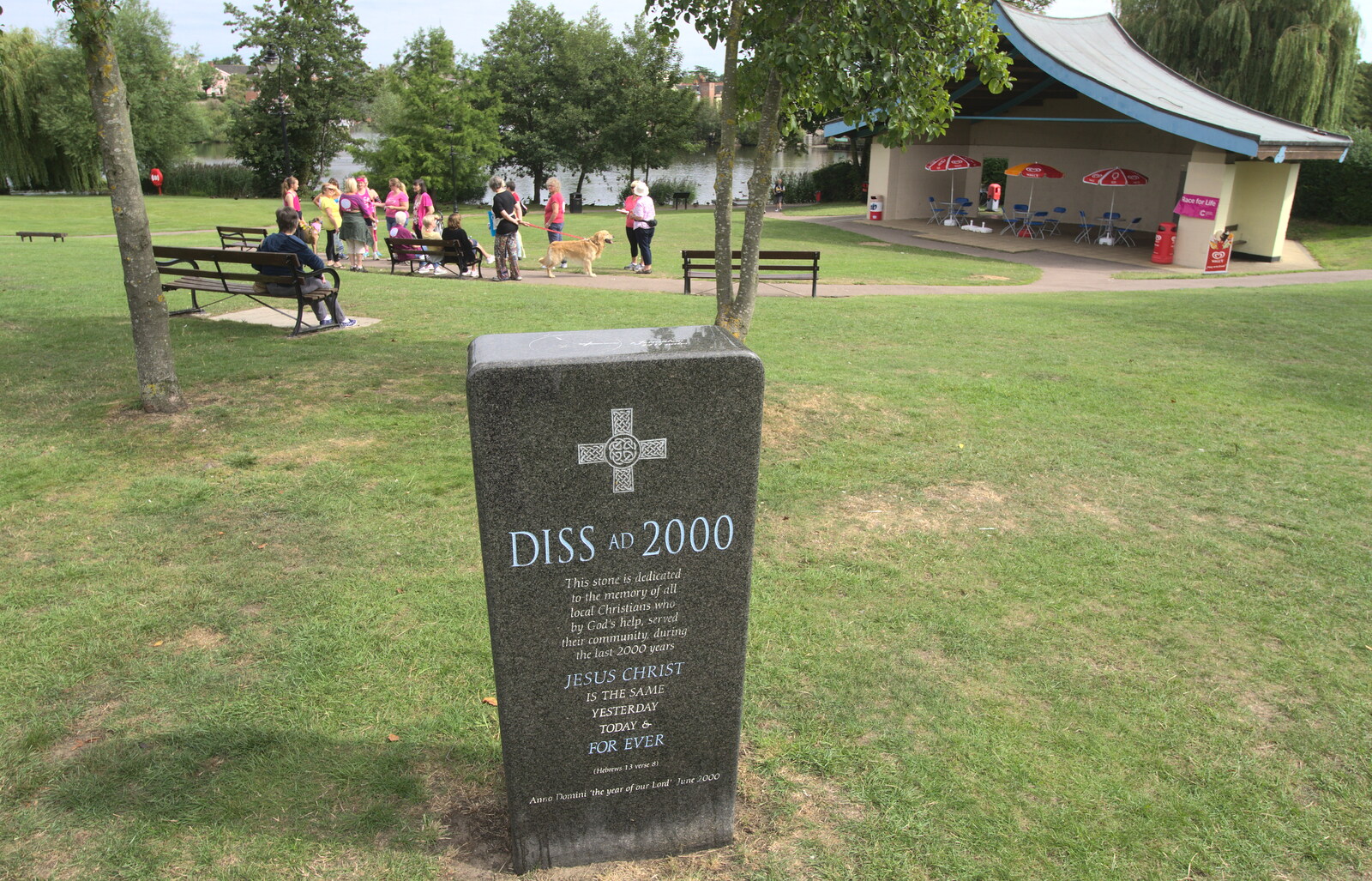 A Diss Christian Group sponsors a tombstone from A Race For Life, The Park, Diss, Norfolk - 16th August 2015