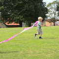 Harry runs off with the tape, A Race For Life, The Park, Diss, Norfolk - 16th August 2015