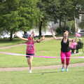 Isobel crosses the finishing line, A Race For Life, The Park, Diss, Norfolk - 16th August 2015