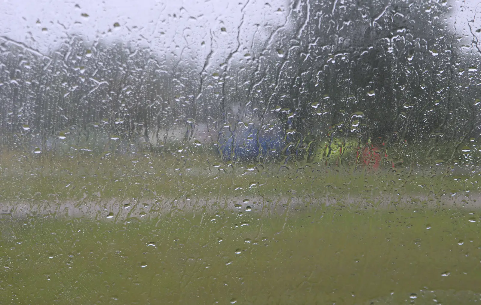 A view of rain from inside the awning, from A Trip to Hurst Castle, Keyhaven, Hampshire - 28th August 2015