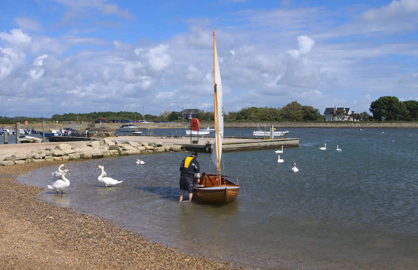 A nice old boat is readied, from A Trip to Hurst Castle, Keyhaven, Hampshire - 28th August 2015