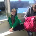 Harry and Isobel on the ferry, A Trip to Hurst Castle, Keyhaven, Hampshire - 28th August 2015