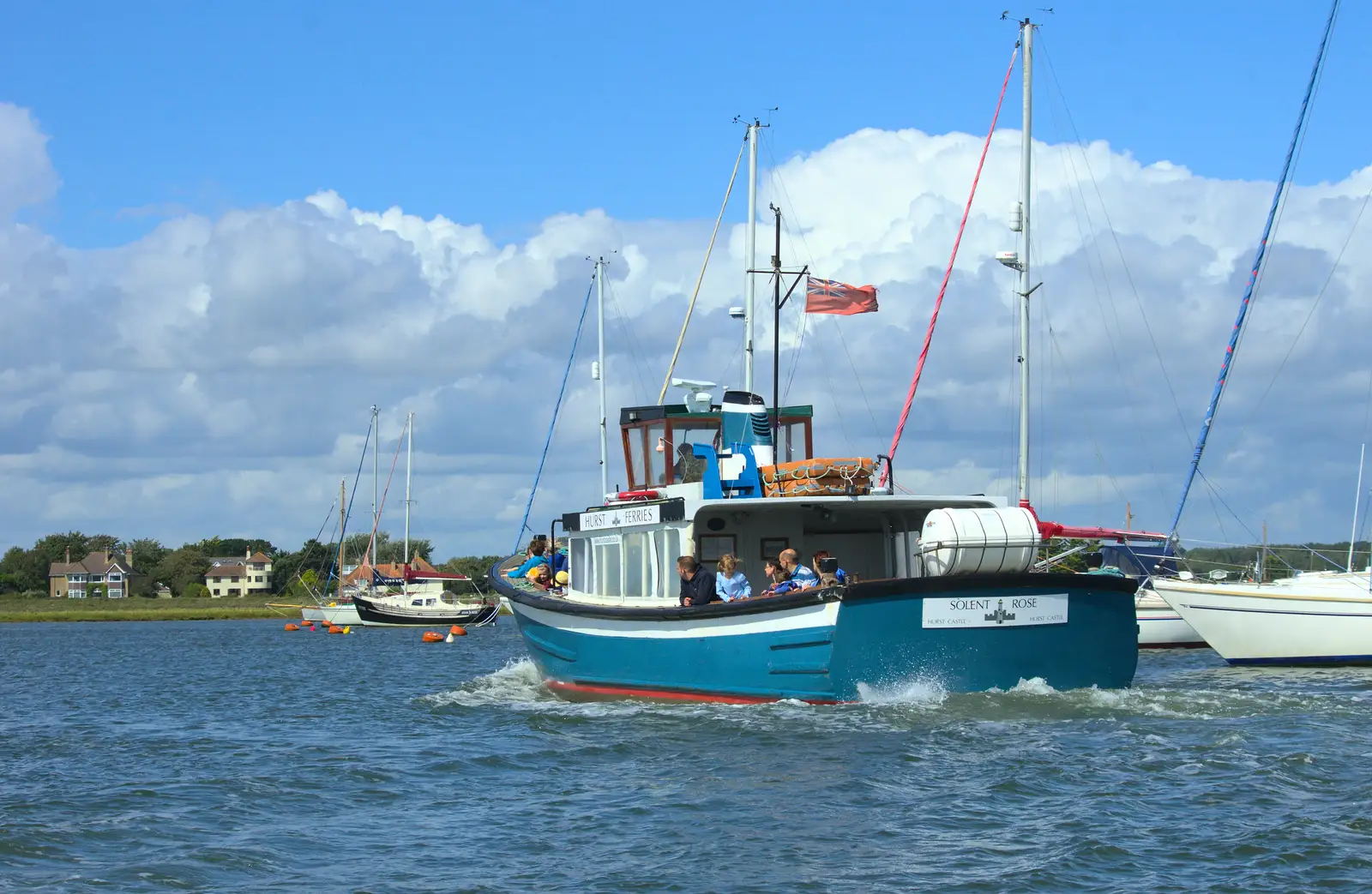 The other ferry passes us, from A Trip to Hurst Castle, Keyhaven, Hampshire - 28th August 2015