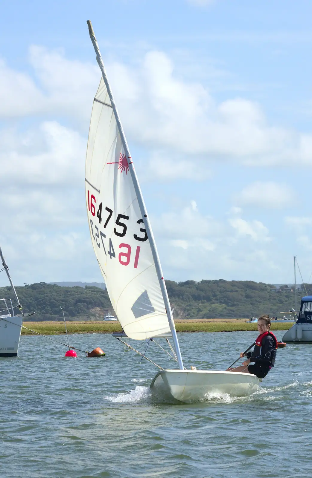 A Laser canes it up the river, from A Trip to Hurst Castle, Keyhaven, Hampshire - 28th August 2015