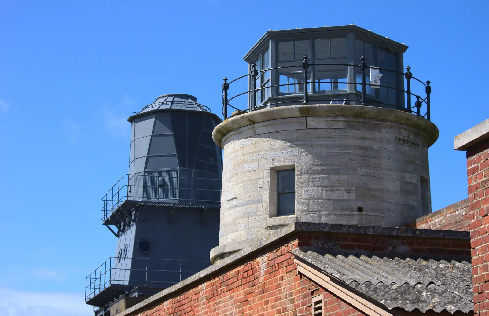 Lighthousey lookouts on Hurst Castle, from A Trip to Hurst Castle, Keyhaven, Hampshire - 28th August 2015