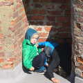 The boys find a hidey-hole, A Trip to Hurst Castle, Keyhaven, Hampshire - 28th August 2015