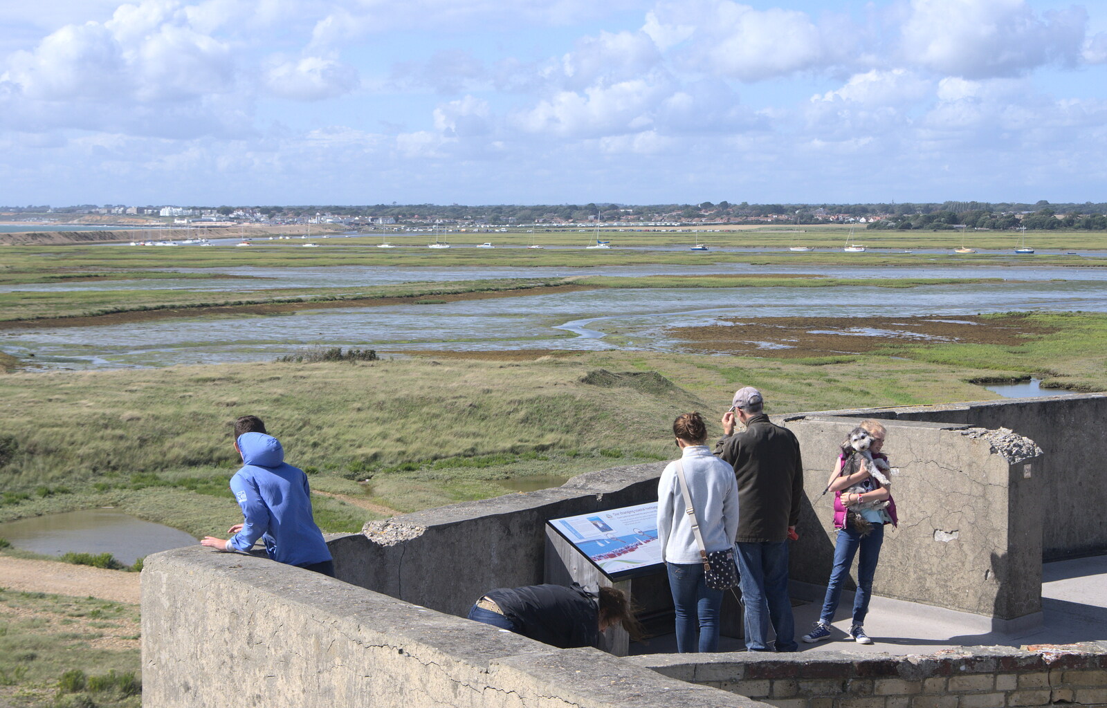People look out over the river from A Trip to Hurst Castle, Keyhaven, Hampshire - 28th August 2015