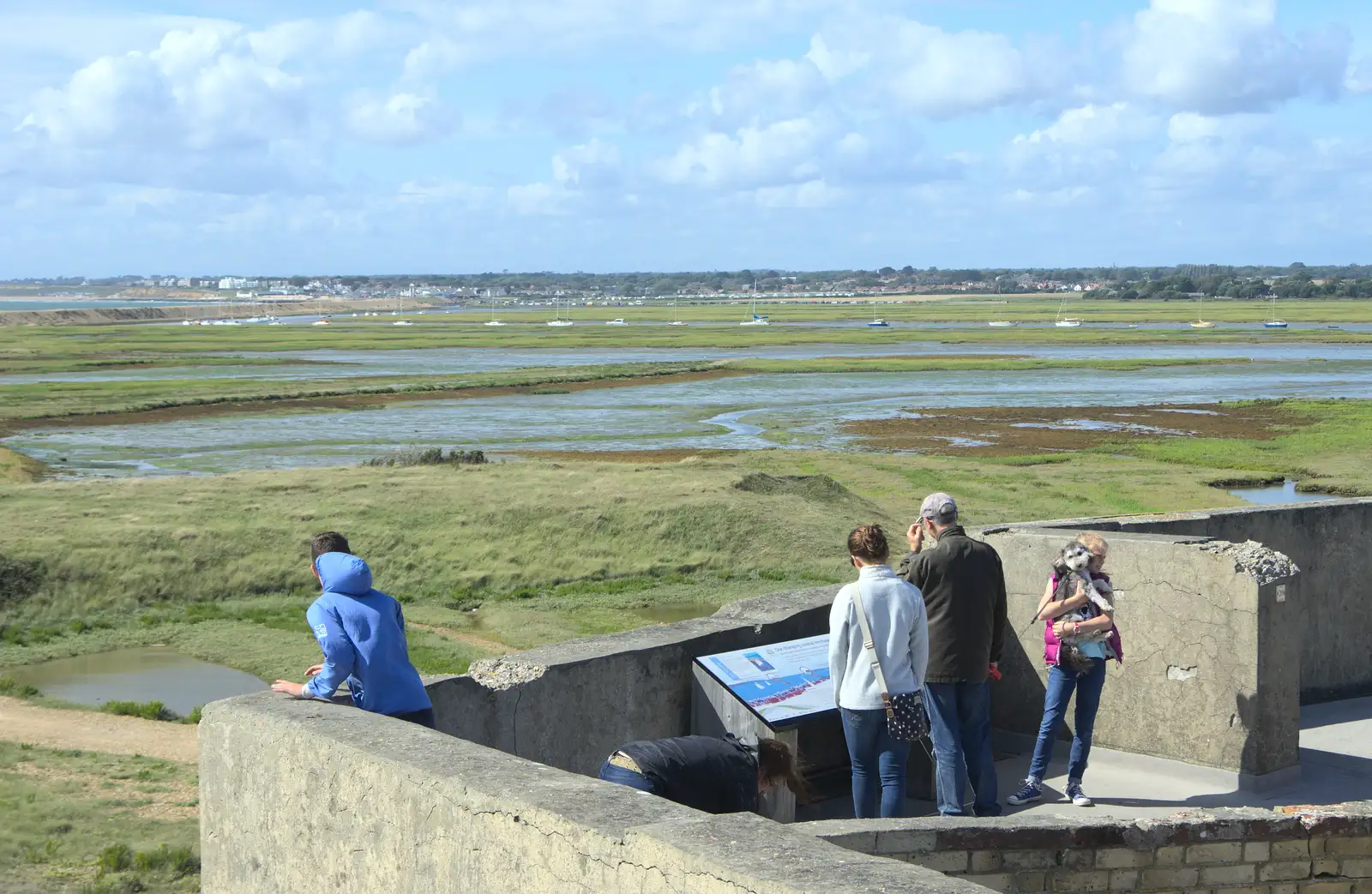 People look out over the river, from A Trip to Hurst Castle, Keyhaven, Hampshire - 28th August 2015