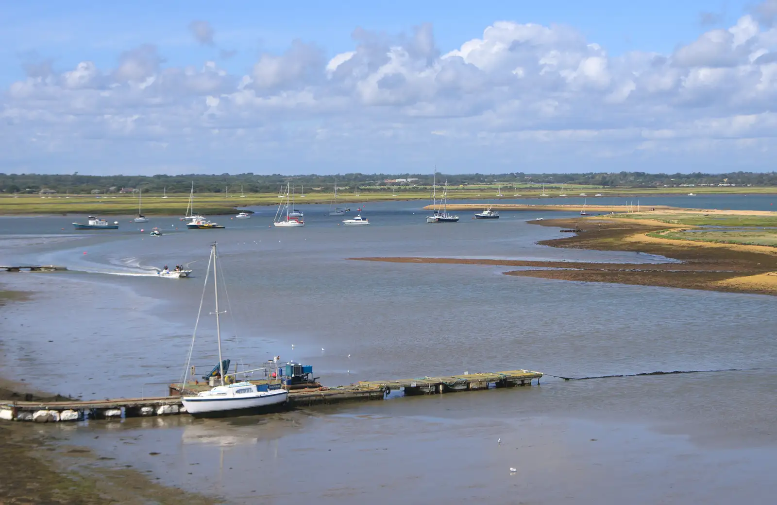 Another view over the river, from A Trip to Hurst Castle, Keyhaven, Hampshire - 28th August 2015