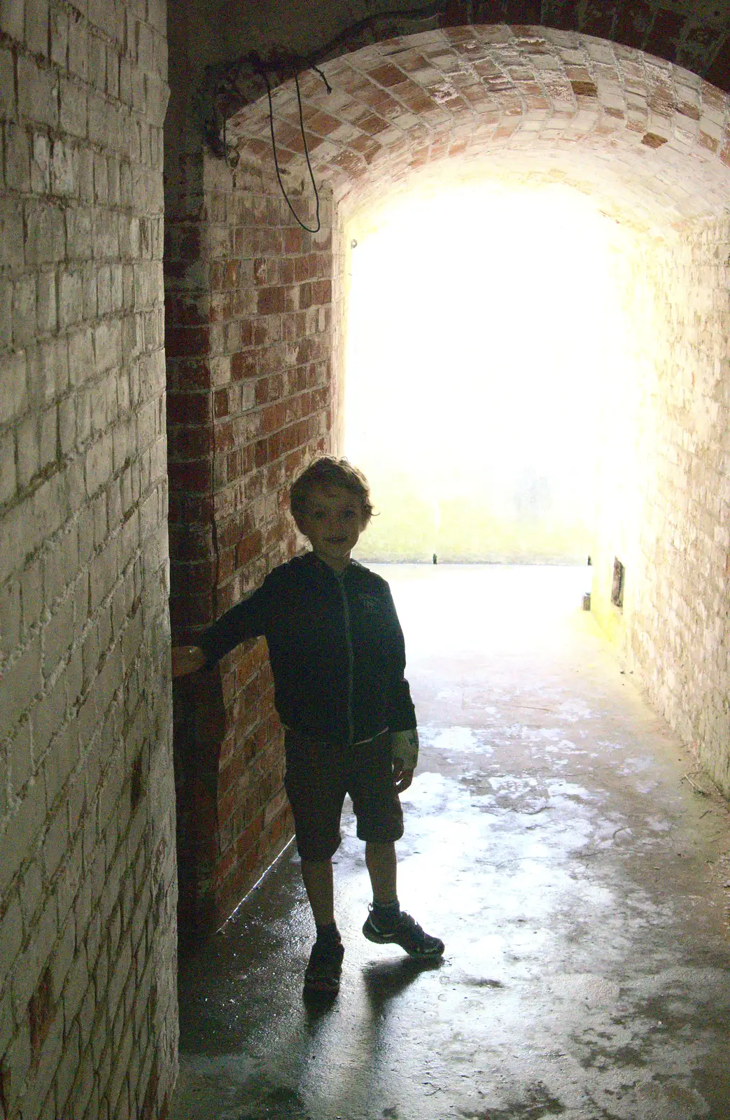 Fred in the magazine tunnels, from A Trip to Hurst Castle, Keyhaven, Hampshire - 28th August 2015