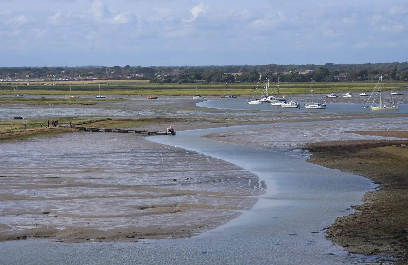 Back on the river, the tide has gone out, from A Trip to Hurst Castle, Keyhaven, Hampshire - 28th August 2015