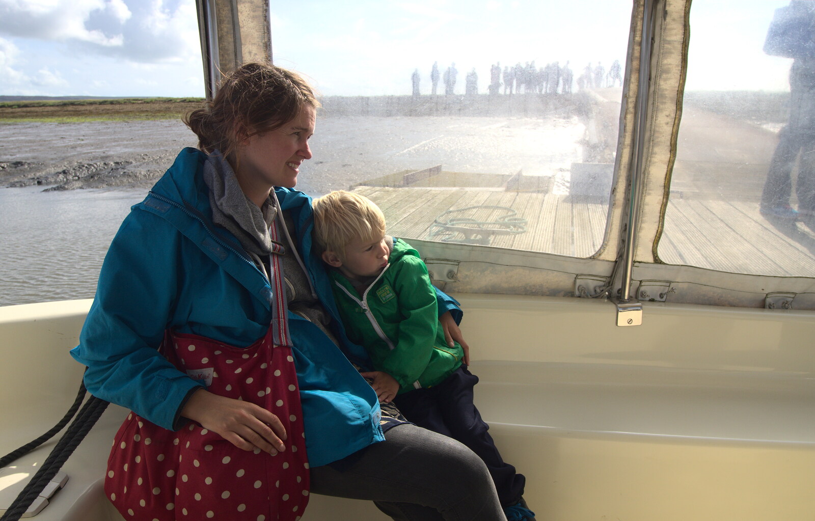 Isobel and Harry on the ferry back from A Trip to Hurst Castle, Keyhaven, Hampshire - 28th August 2015